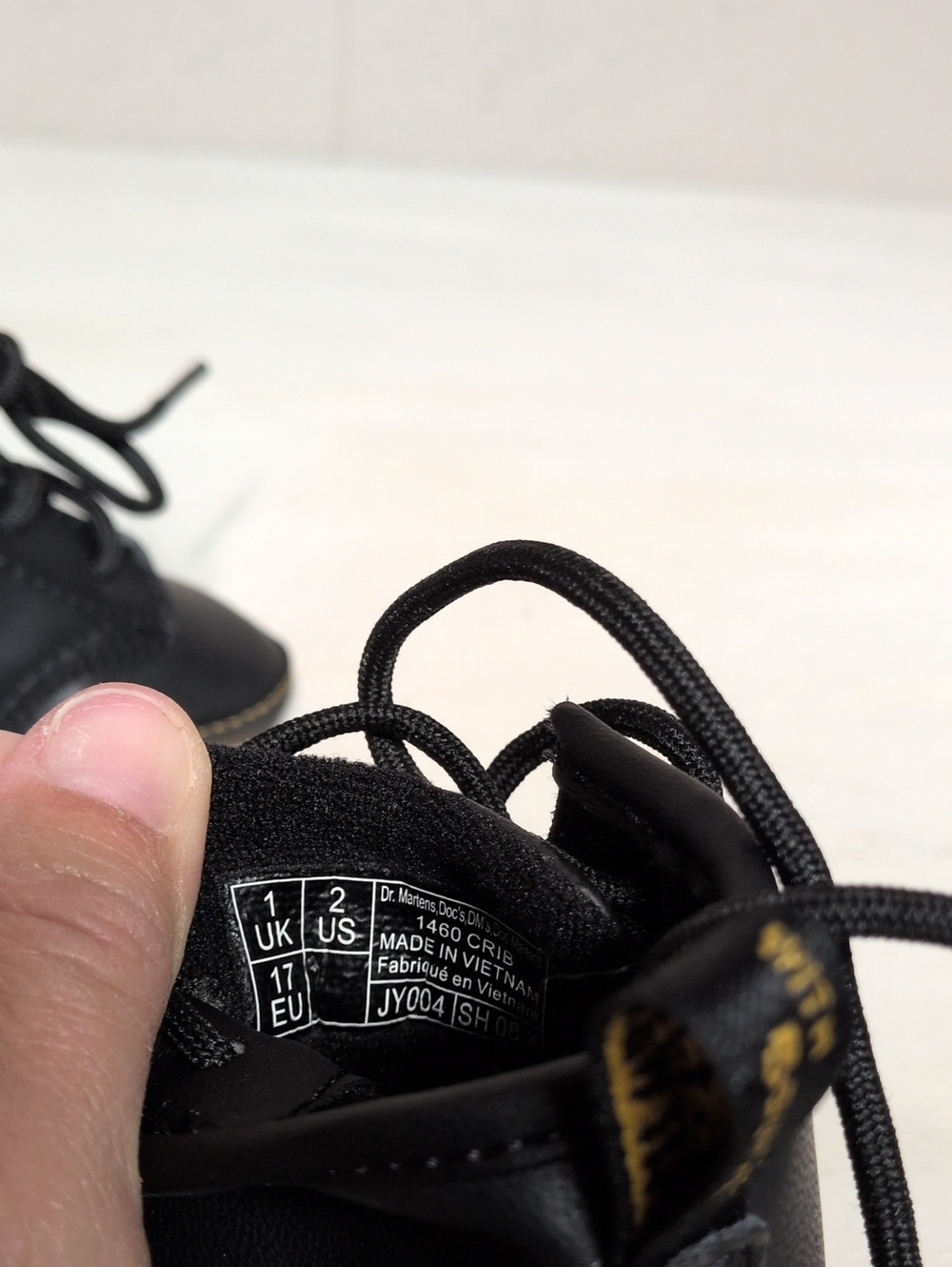 Dr. Martens Toddler Black Lace-Up Booties, Size 2, like new - Picture 6 of 6
